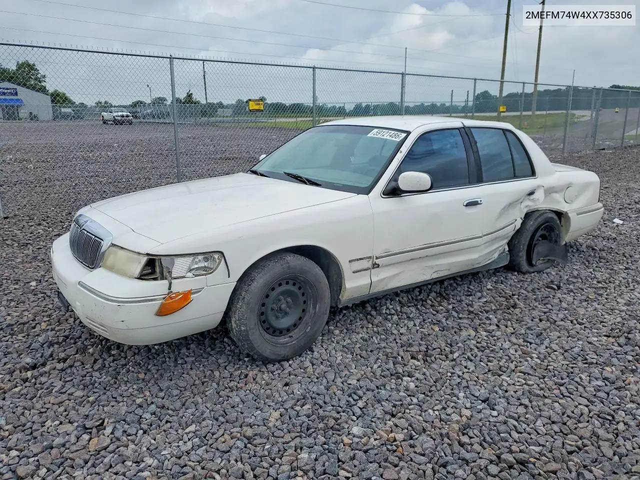 1999 Mercury Grand Marquis Gs VIN: 2MEFM74W4XX735306 Lot: 59121486
