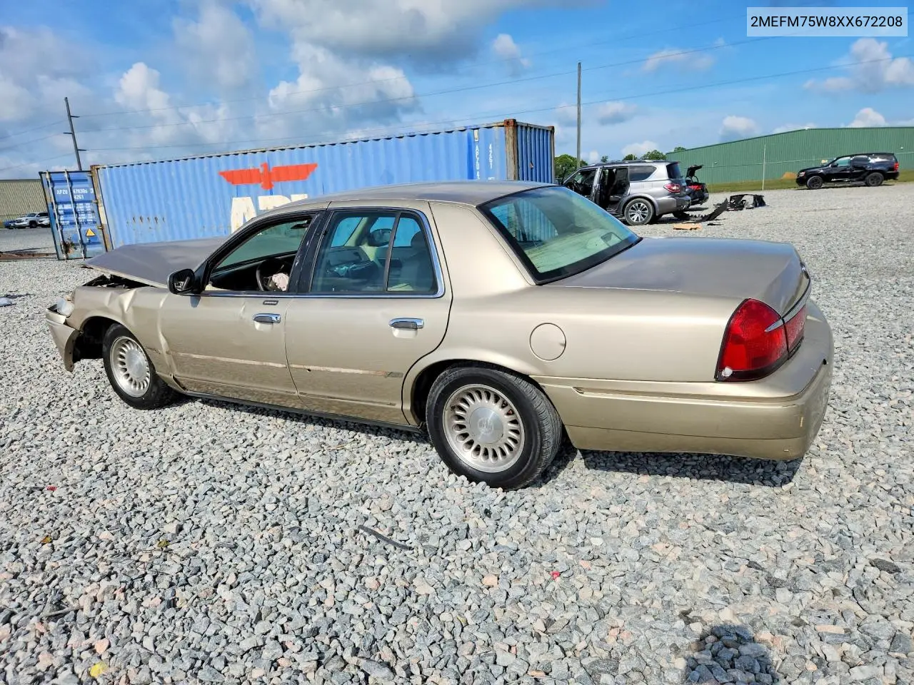 1999 Mercury Grand Marquis Ls VIN: 2MEFM75W8XX672208 Lot: 59993726