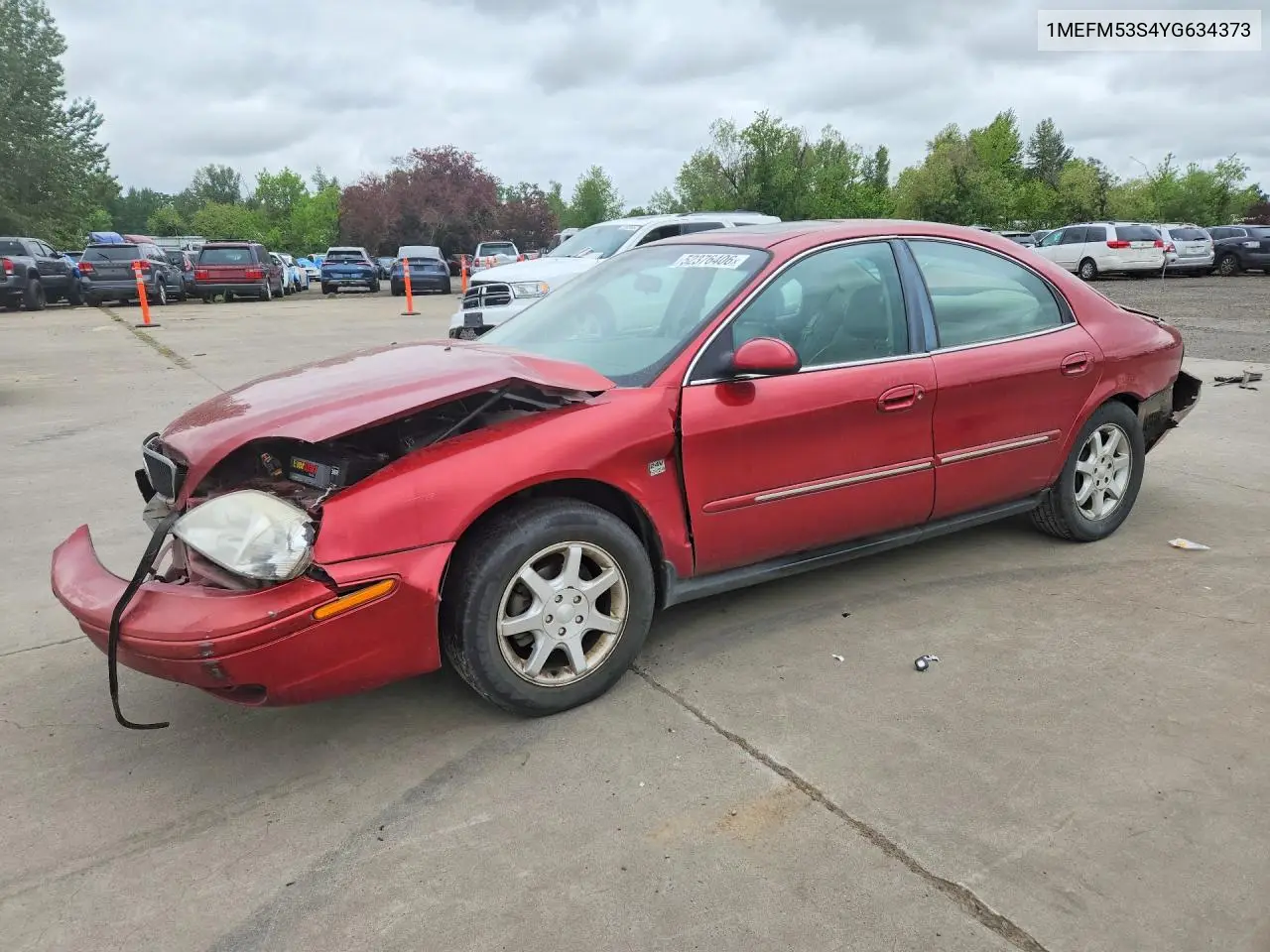 2000 Mercury Sable Ls VIN: 1MEFM53S4YG634373 Lot: 52376406