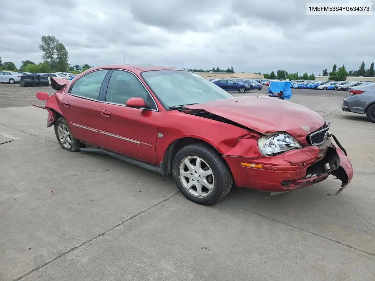 2000 Mercury Sable Ls VIN: 1MEFM53S4YG634373 Lot: 52376406
