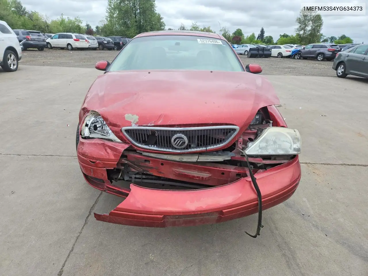 2000 Mercury Sable Ls VIN: 1MEFM53S4YG634373 Lot: 52376406