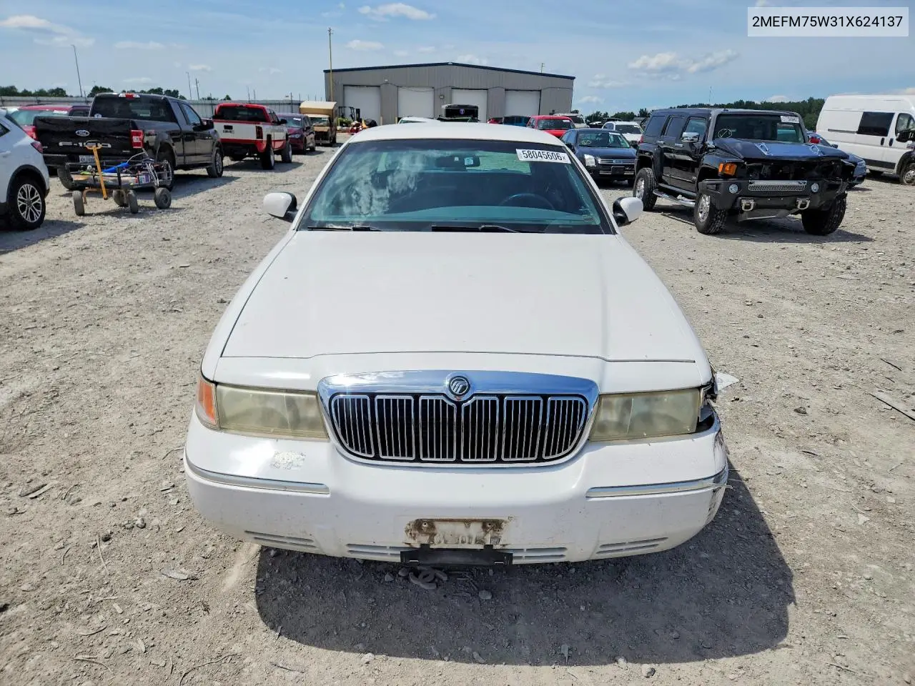 2001 Mercury Grand Marques VIN: 2MEFM75W31X624137 Lot: 58045606
