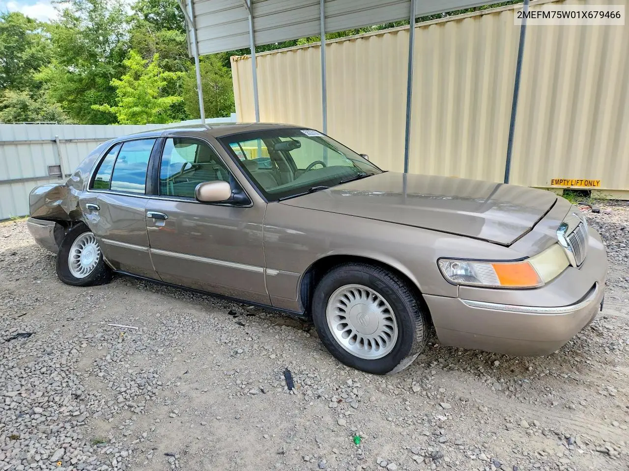 2001 Mercury Grand Marquis Ls VIN: 2MEFM75W01X679466 Lot: 58223126