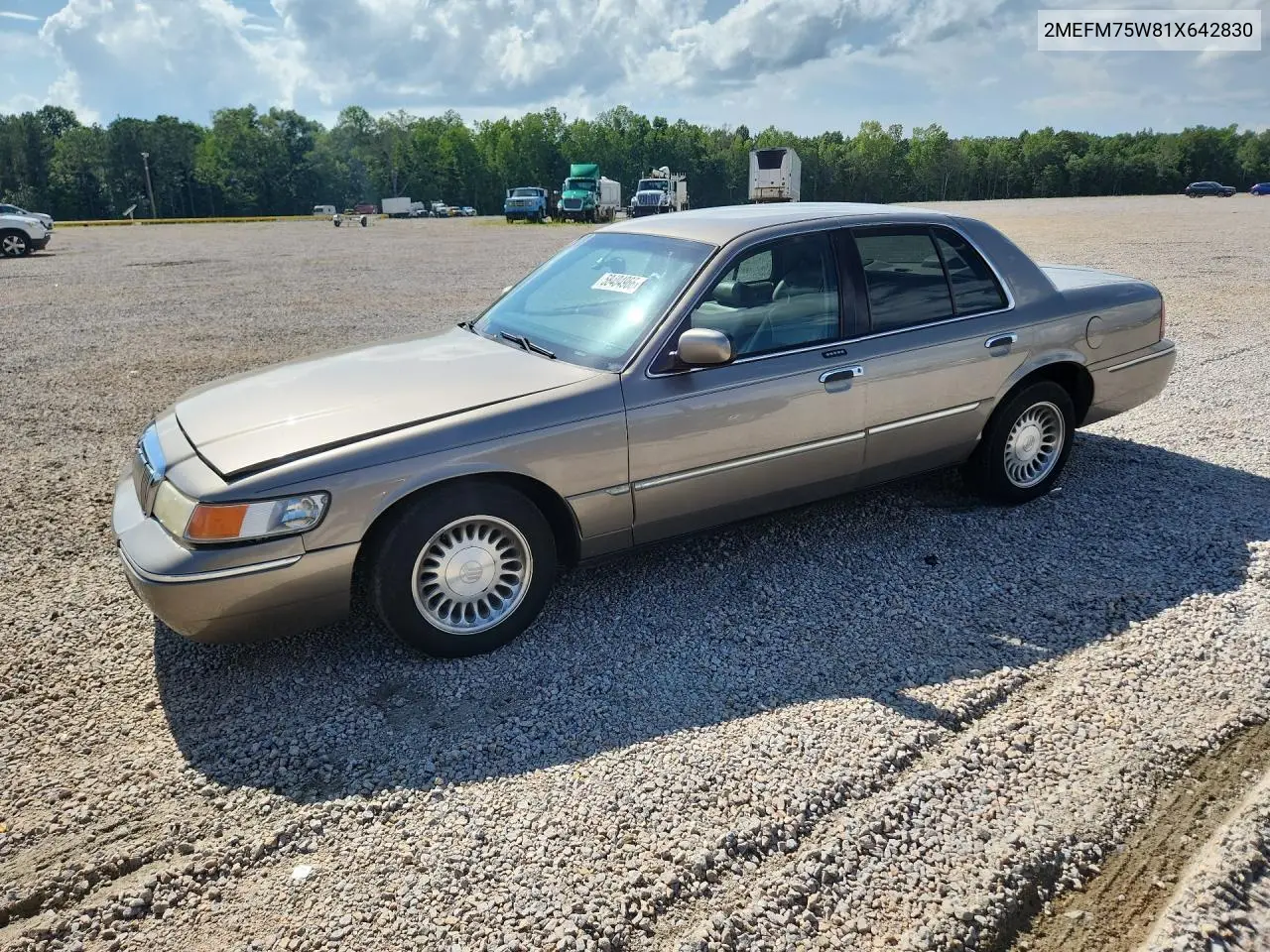 2001 Mercury Grand Marquis Ls VIN: 2MEFM75W81X642830 Lot: 58404966