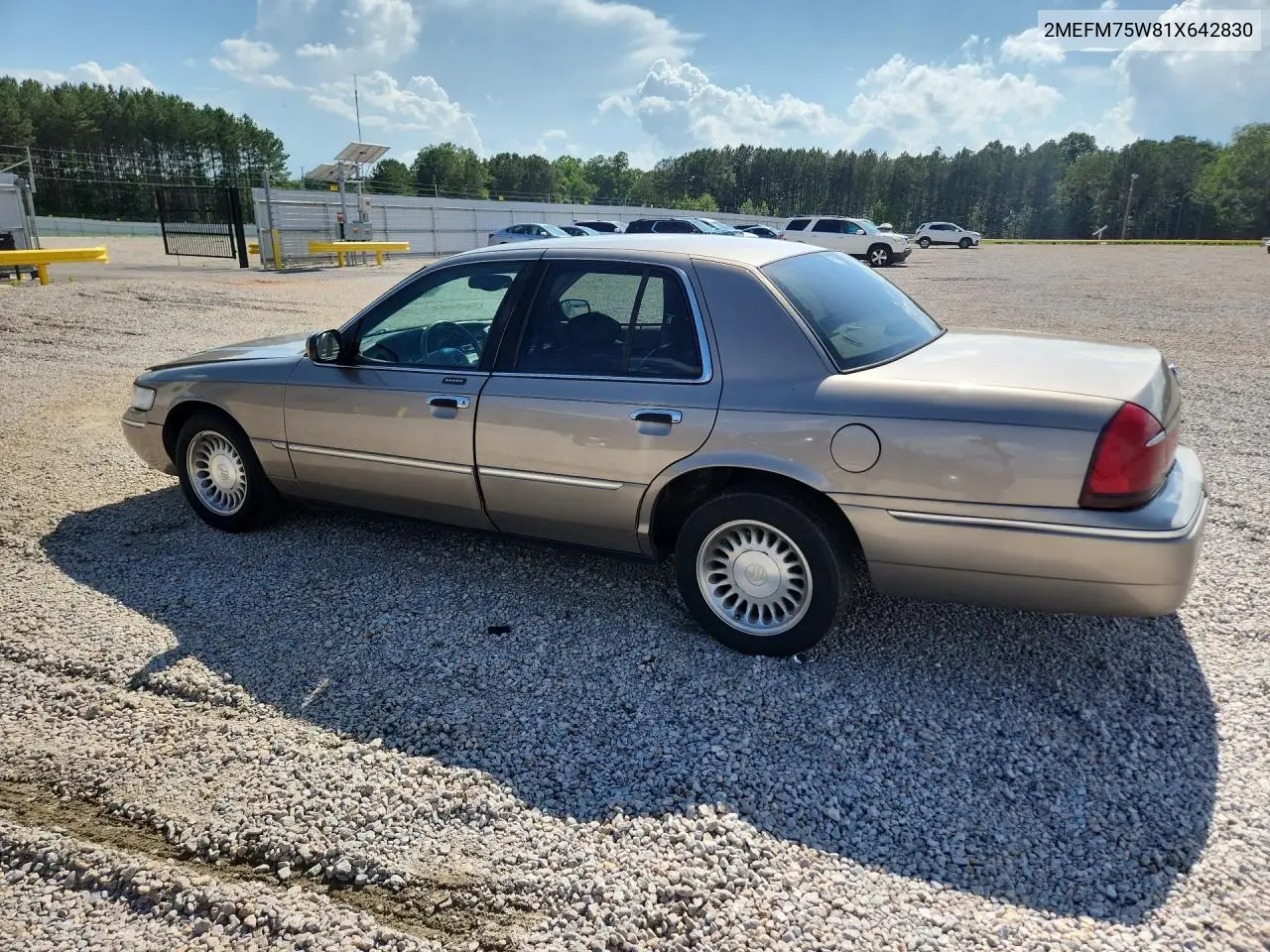 2001 Mercury Grand Marquis Ls VIN: 2MEFM75W81X642830 Lot: 58404966
