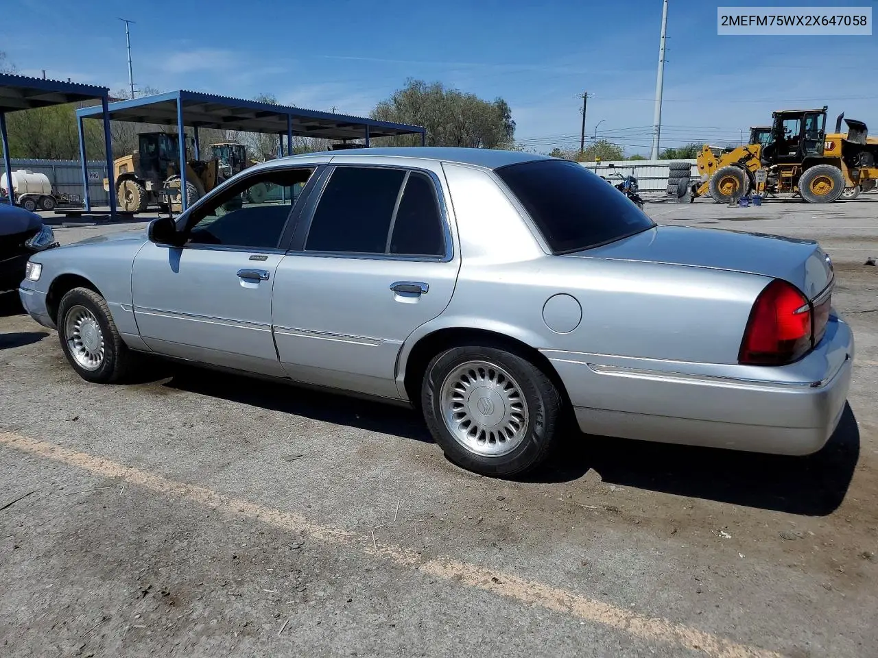 2002 Mercury Grand Marquis Ls VIN: 2MEFM75WX2X647058 Lot: 55636286