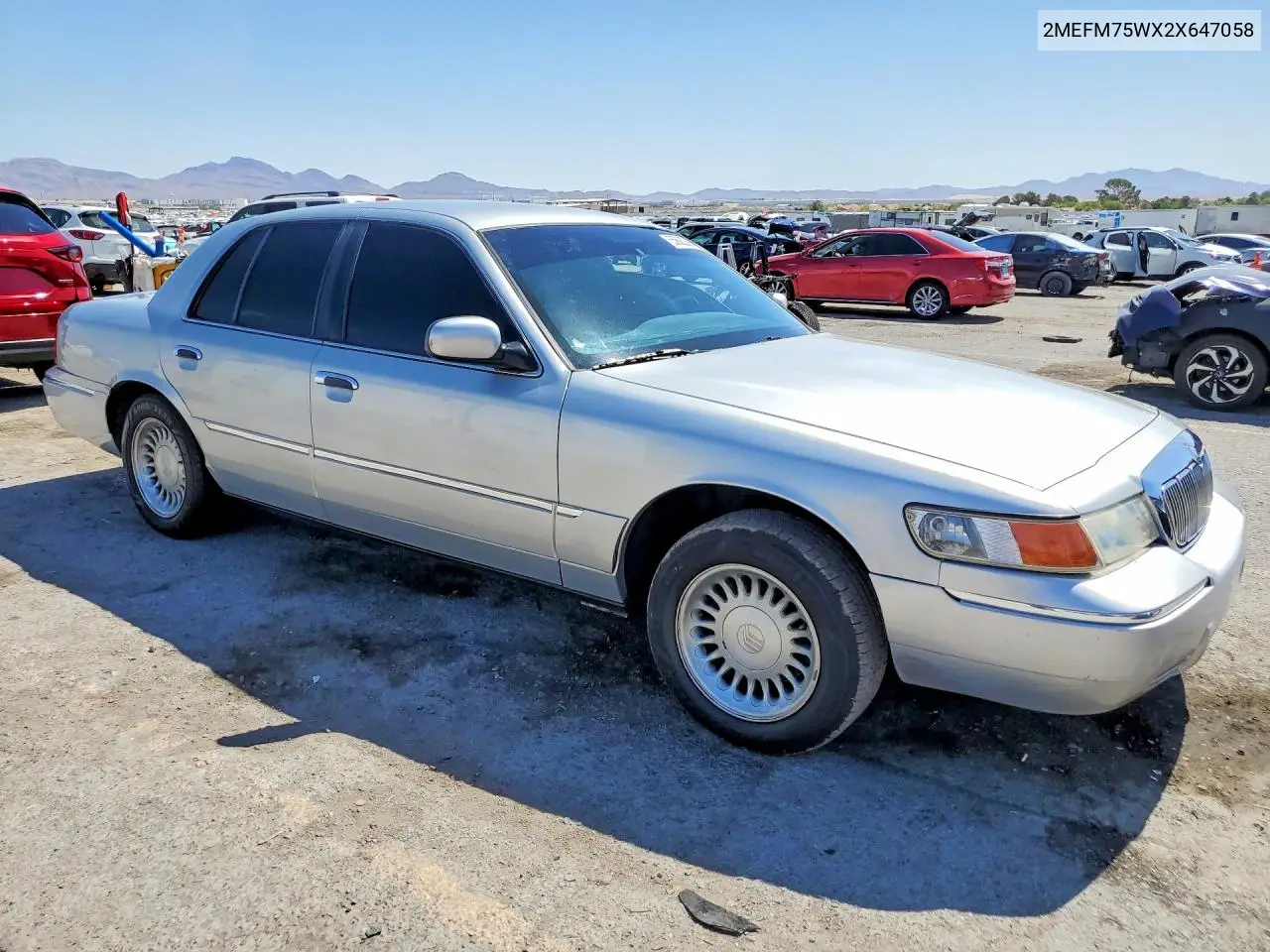 2002 Mercury Grand Marquis Ls VIN: 2MEFM75WX2X647058 Lot: 55636286
