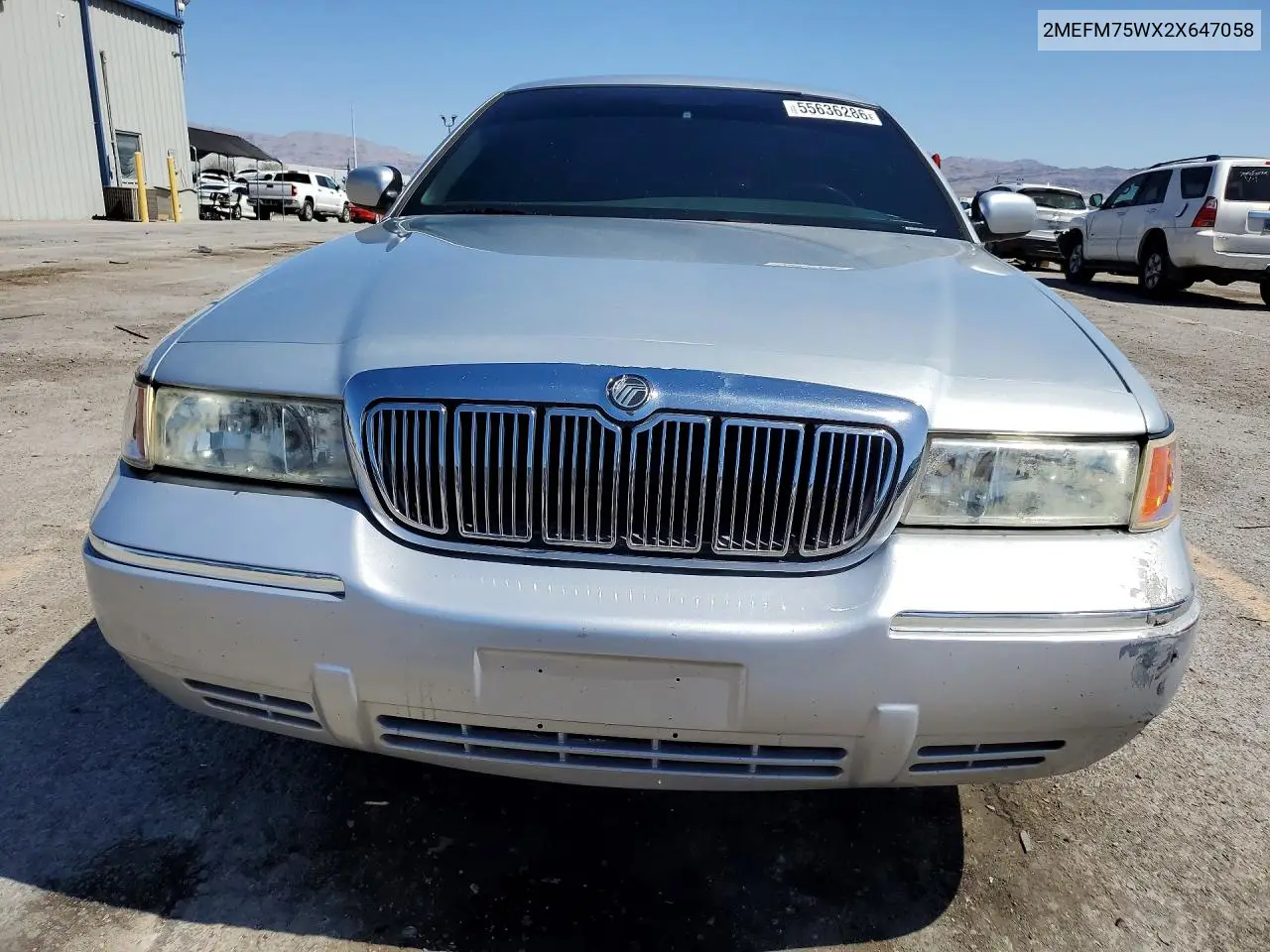 2002 Mercury Grand Marquis Ls VIN: 2MEFM75WX2X647058 Lot: 55636286