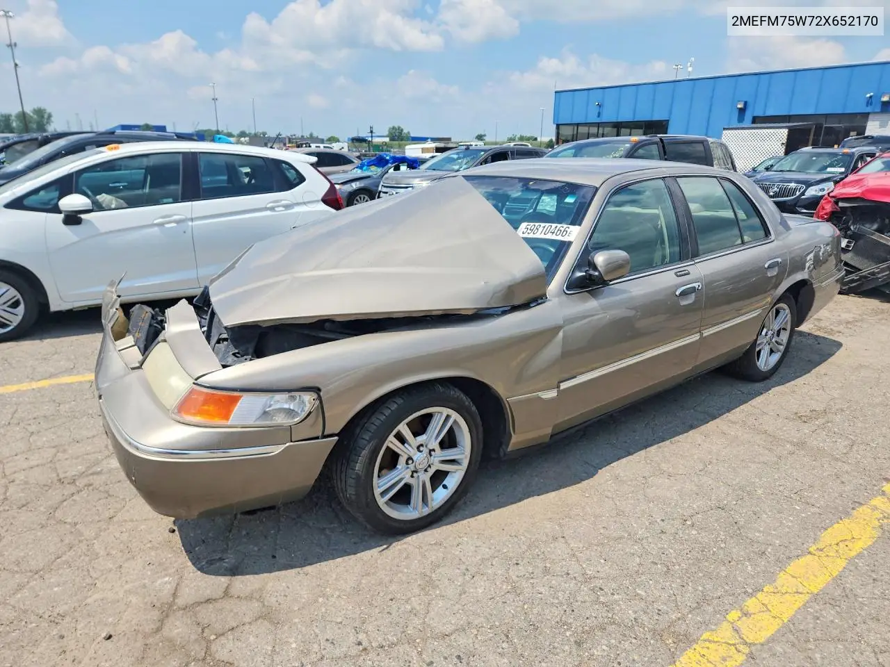 2002 Mercury Grand Marquis Ls VIN: 2MEFM75W72X652170 Lot: 59810466