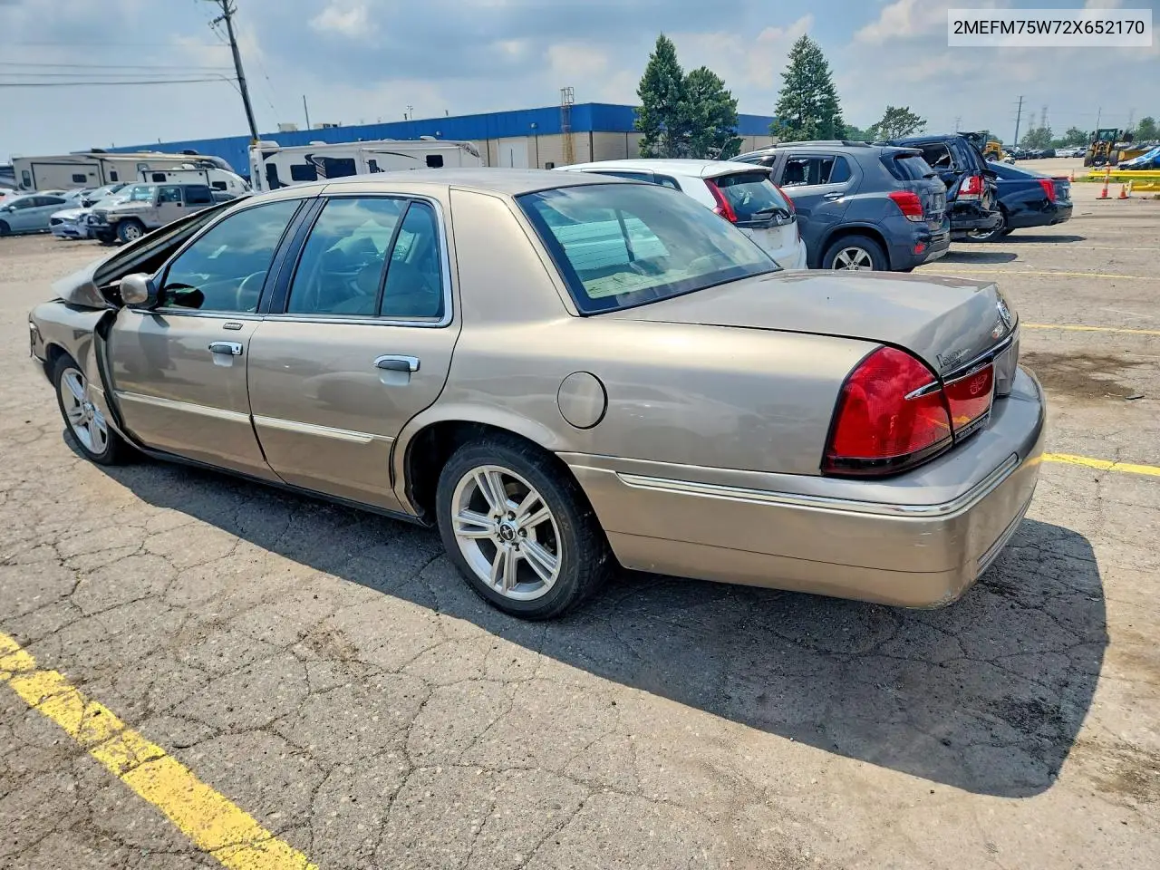 2002 Mercury Grand Marquis Ls VIN: 2MEFM75W72X652170 Lot: 59810466
