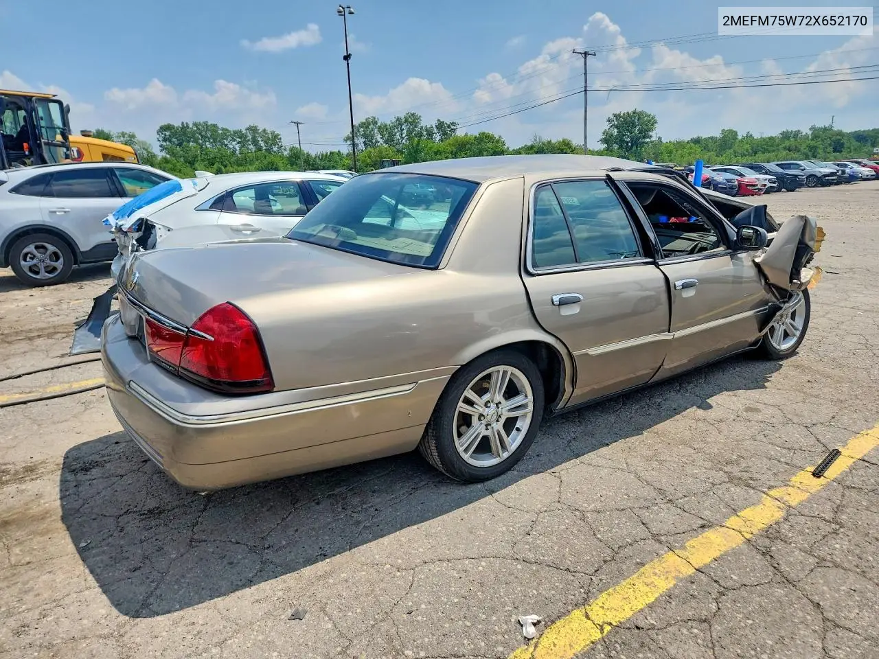 2002 Mercury Grand Marquis Ls VIN: 2MEFM75W72X652170 Lot: 59810466