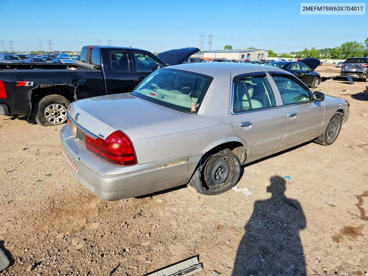 2003 Mercury Grand Marquis Ls VIN: 2MEFM75W63X704017 Lot: 58091356