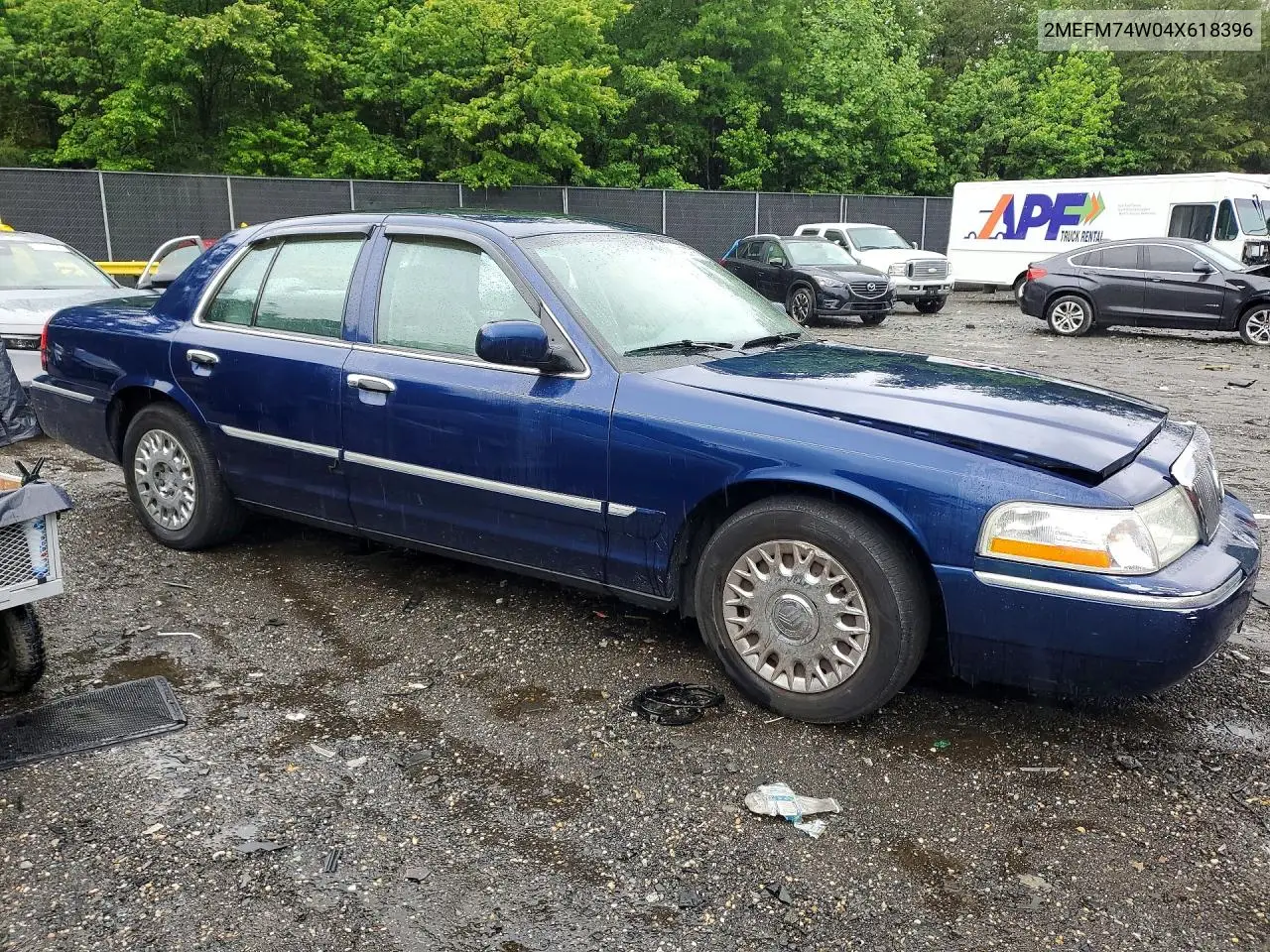 2004 Mercury Grand Marquis VIN: 2MEFM74W04X618396 Lot: 54432916