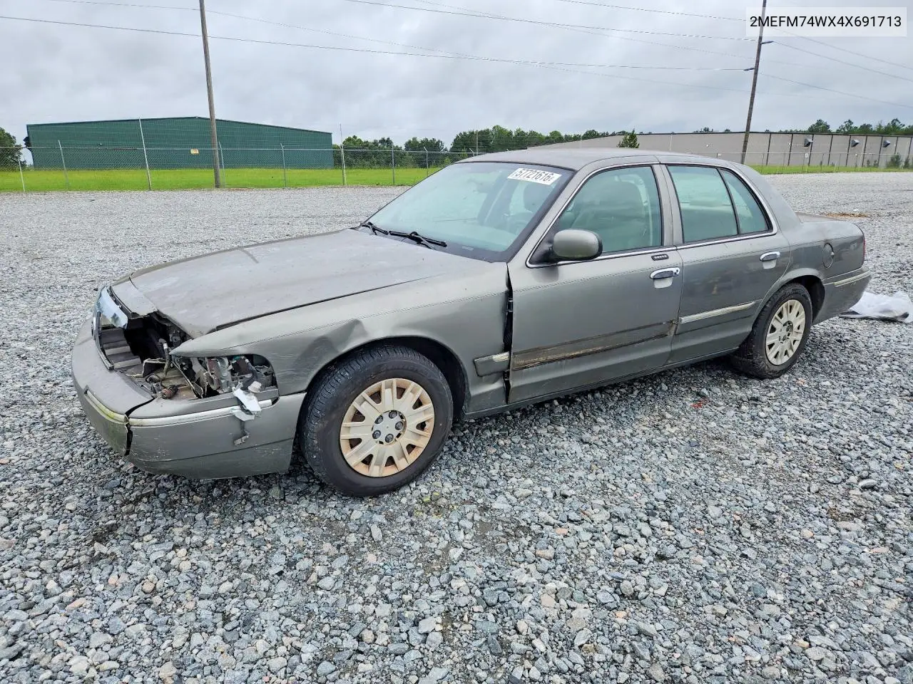 2004 Mercury Grand Marquis Gs VIN: 2MEFM74WX4X691713 Lot: 57721616