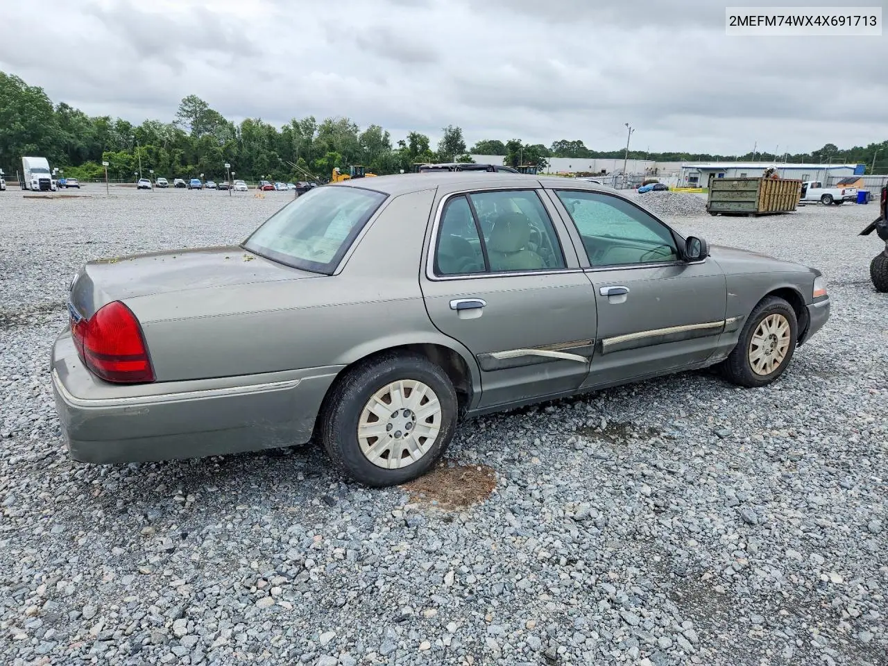 2004 Mercury Grand Marquis Gs VIN: 2MEFM74WX4X691713 Lot: 57721616