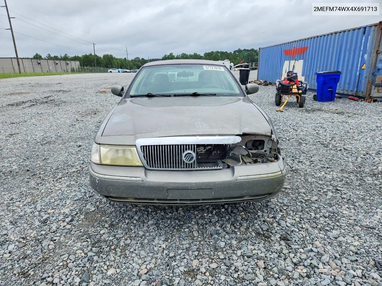 2004 Mercury Grand Marquis Gs VIN: 2MEFM74WX4X691713 Lot: 57721616