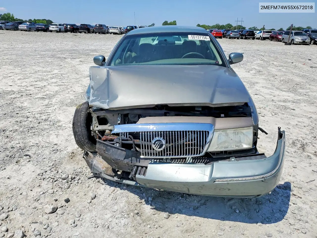 2005 Mercury Grand Marquis Gs VIN: 2MEFM74W55X672018 Lot: 55137156