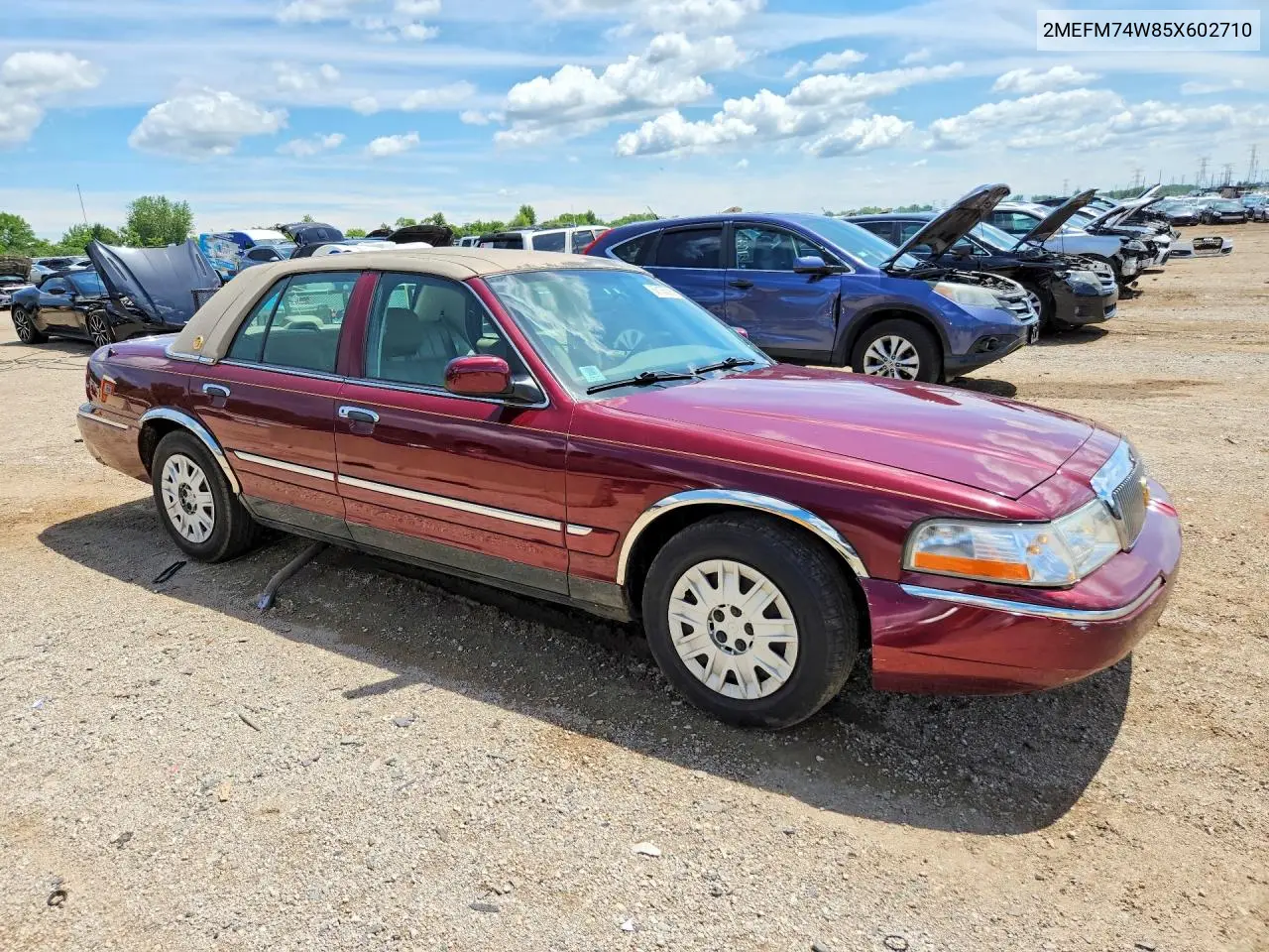2005 Mercury Grand Marquis Gs VIN: 2MEFM74W85X602710 Lot: 58105396