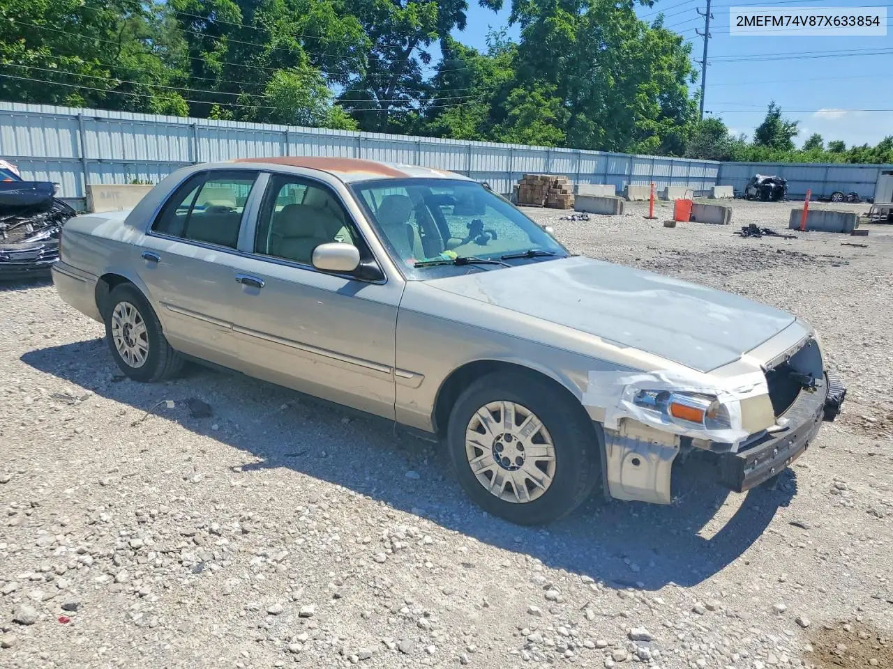 2007 Mercury Grand Marquis Gs VIN: 2MEFM74V87X633854 Lot: 55535716