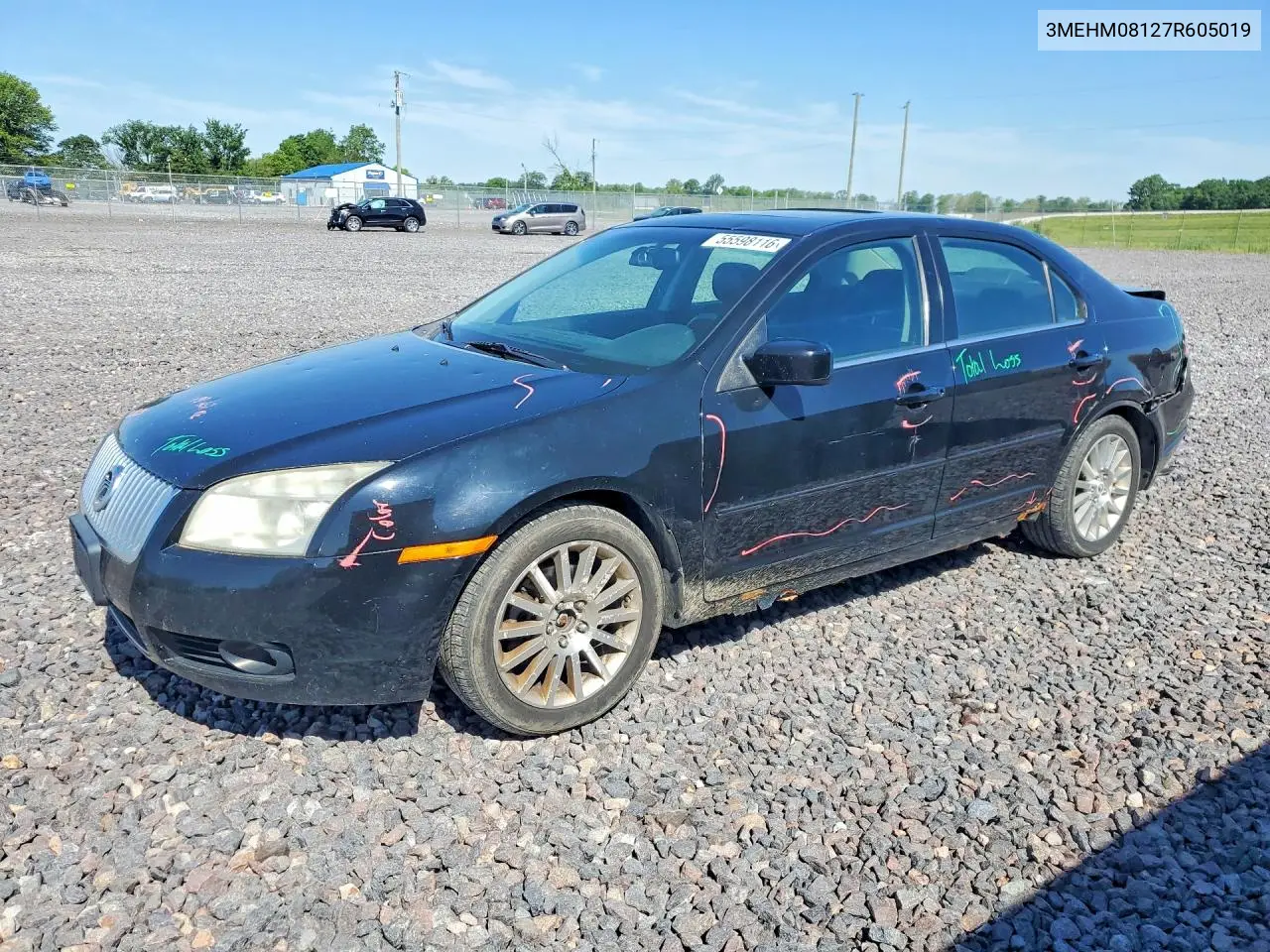 2007 Mercury Milan Premier VIN: 3MEHM08127R605019 Lot: 55598116