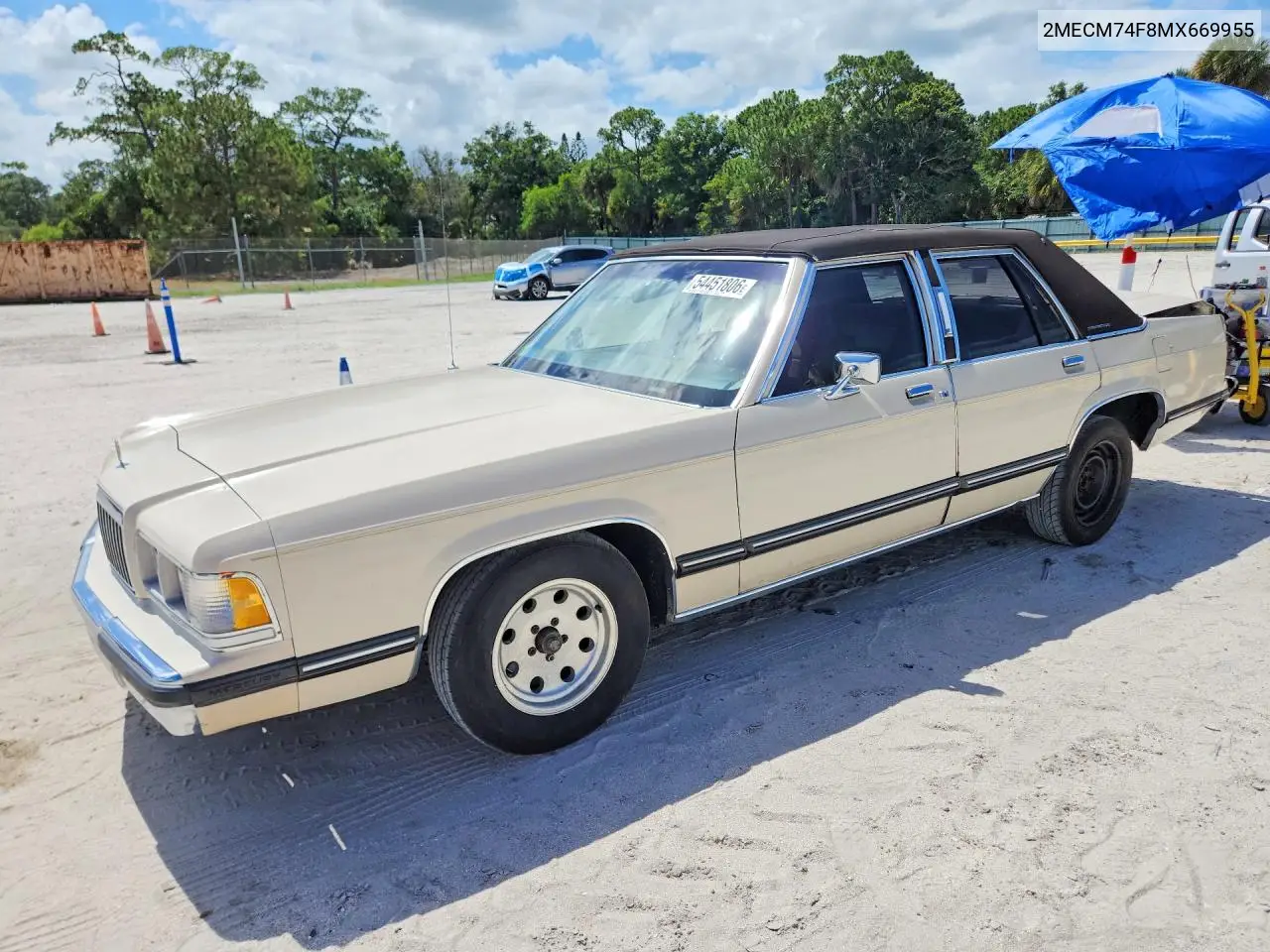 1991 Mercury Grand Marquis Gs VIN: 2MECM74F8MX669955 Lot: 54451806