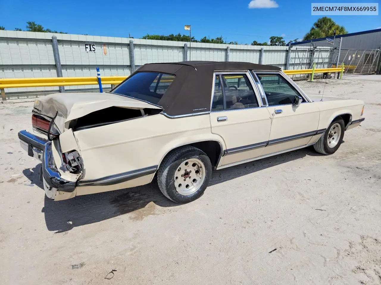1991 Mercury Grand Marquis Gs VIN: 2MECM74F8MX669955 Lot: 54451806