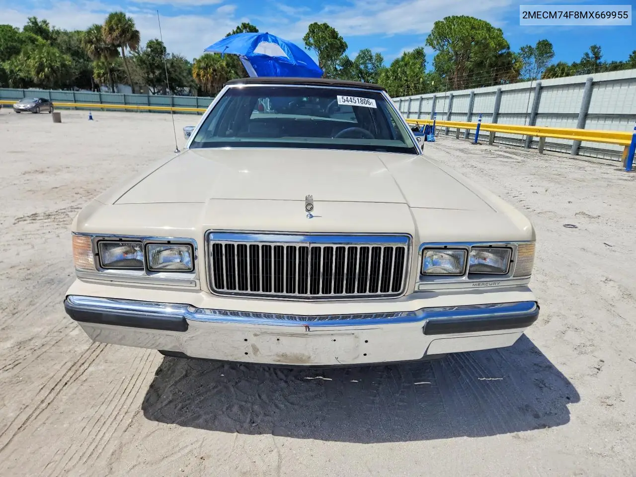1991 Mercury Grand Marquis Gs VIN: 2MECM74F8MX669955 Lot: 54451806