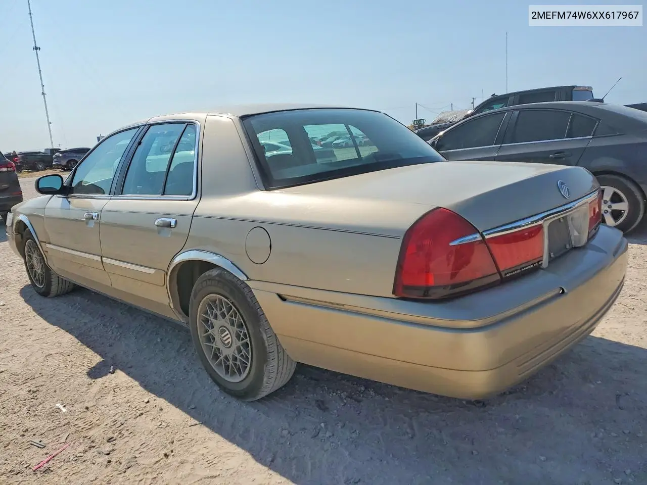 1999 Mercury Grand Marquis Gs VIN: 2MEFM74W6XX617967 Lot: 59742346