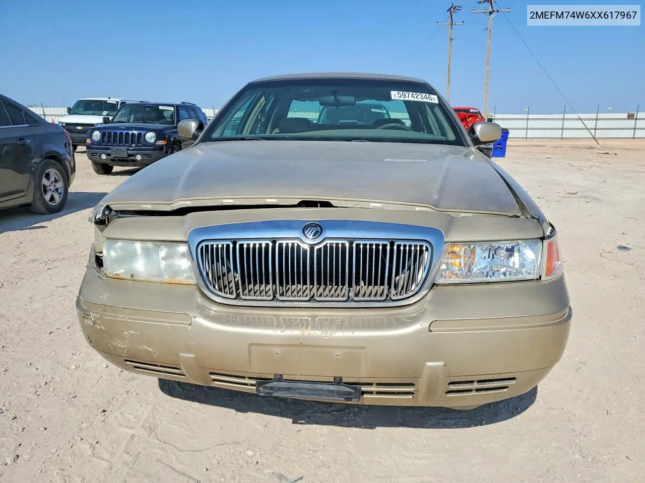 1999 Mercury Grand Marquis Gs VIN: 2MEFM74W6XX617967 Lot: 59742346