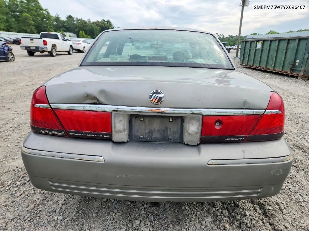 2000 Mercury Grand Marquis Ls VIN: 2MEFM75W7YX696467 Lot: 55859166
