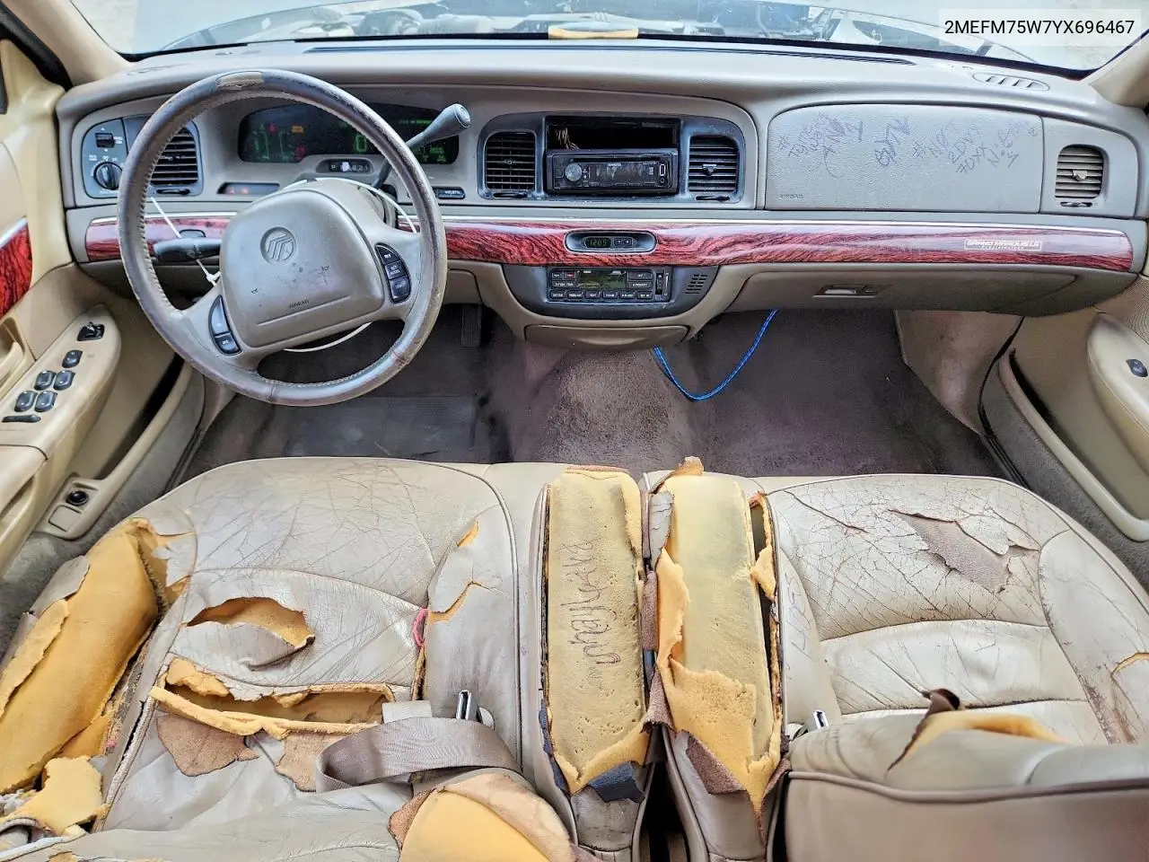 2000 Mercury Grand Marquis Ls VIN: 2MEFM75W7YX696467 Lot: 55859166