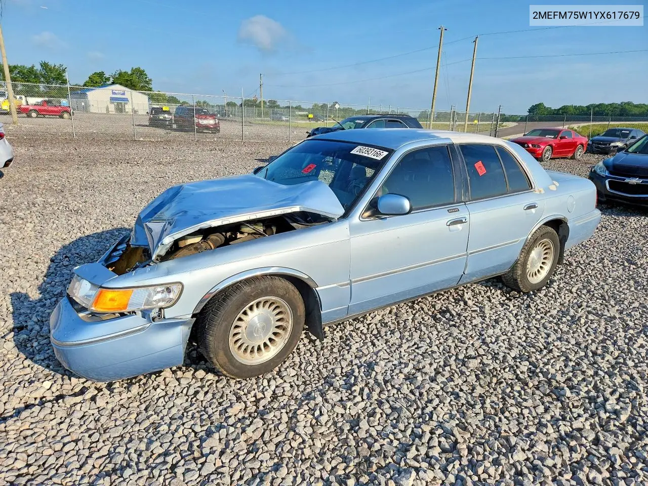 2000 Mercury Grand Marquis Ls VIN: 2MEFM75W1YX617679 Lot: 60393166