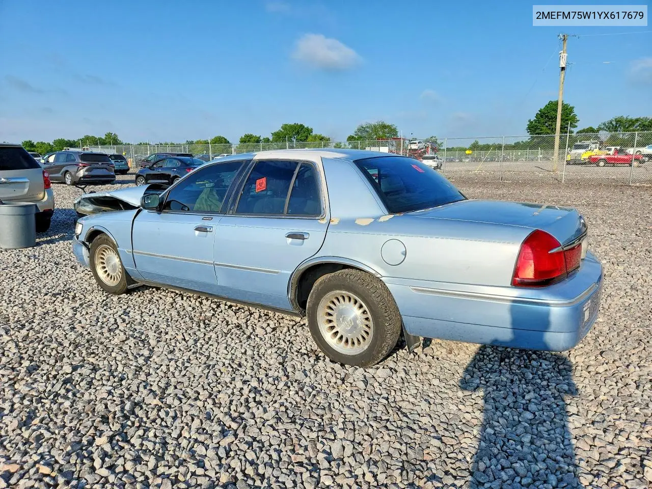 2000 Mercury Grand Marquis Ls VIN: 2MEFM75W1YX617679 Lot: 60393166