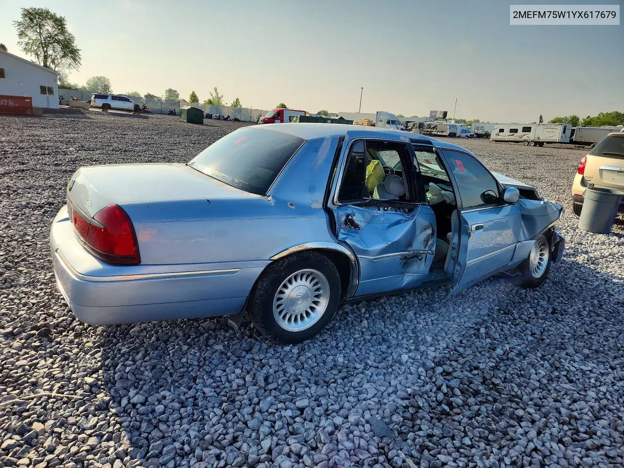 2000 Mercury Grand Marquis Ls VIN: 2MEFM75W1YX617679 Lot: 60393166