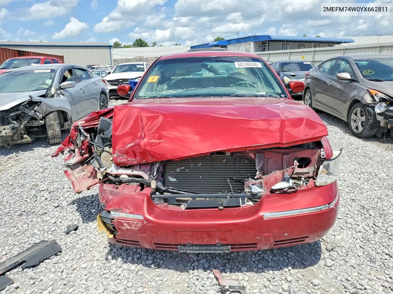 2000 Mercury Grand Marquis Gs VIN: 2MEFM74W0YX662811 Lot: 60746046