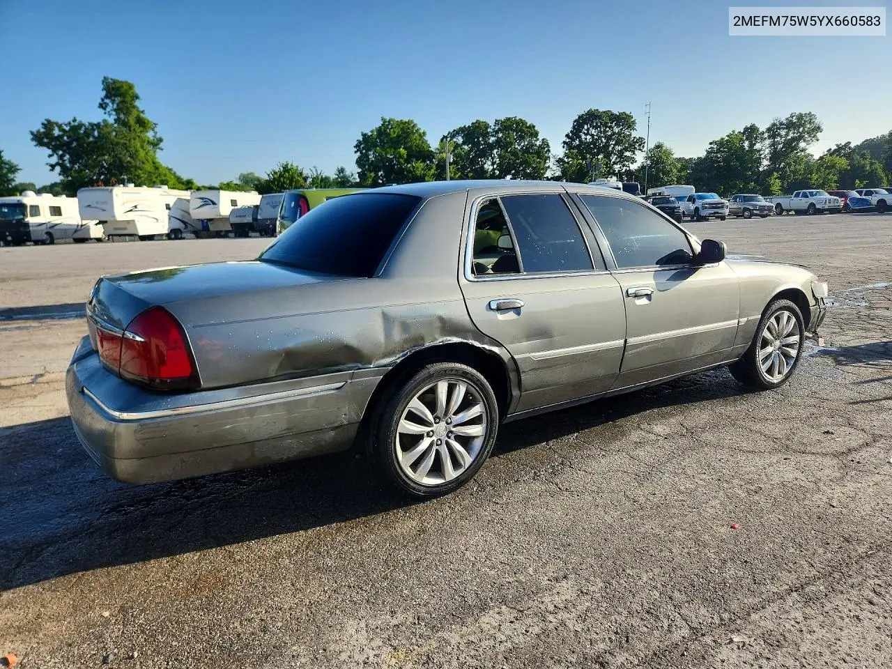 2000 Mercury Grand Marquis Ls VIN: 2MEFM75W5YX660583 Lot: 61617896