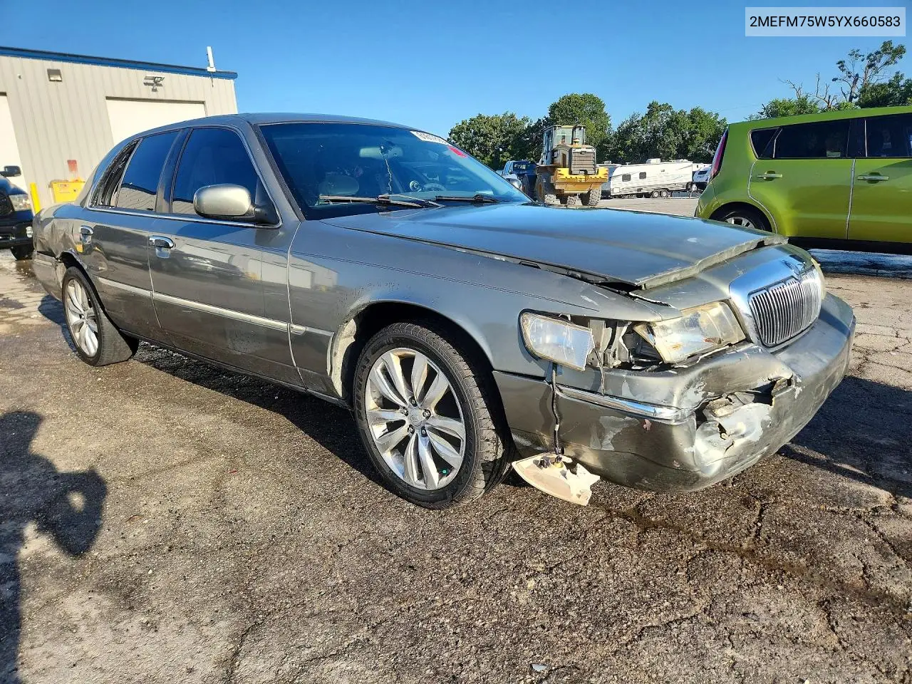 2000 Mercury Grand Marquis Ls VIN: 2MEFM75W5YX660583 Lot: 61617896