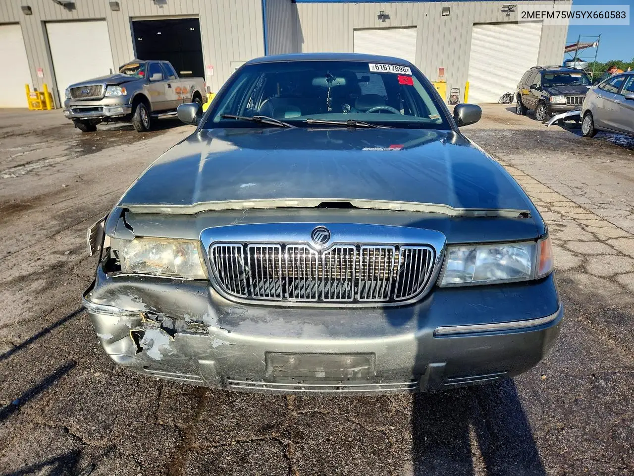 2000 Mercury Grand Marquis Ls VIN: 2MEFM75W5YX660583 Lot: 61617896