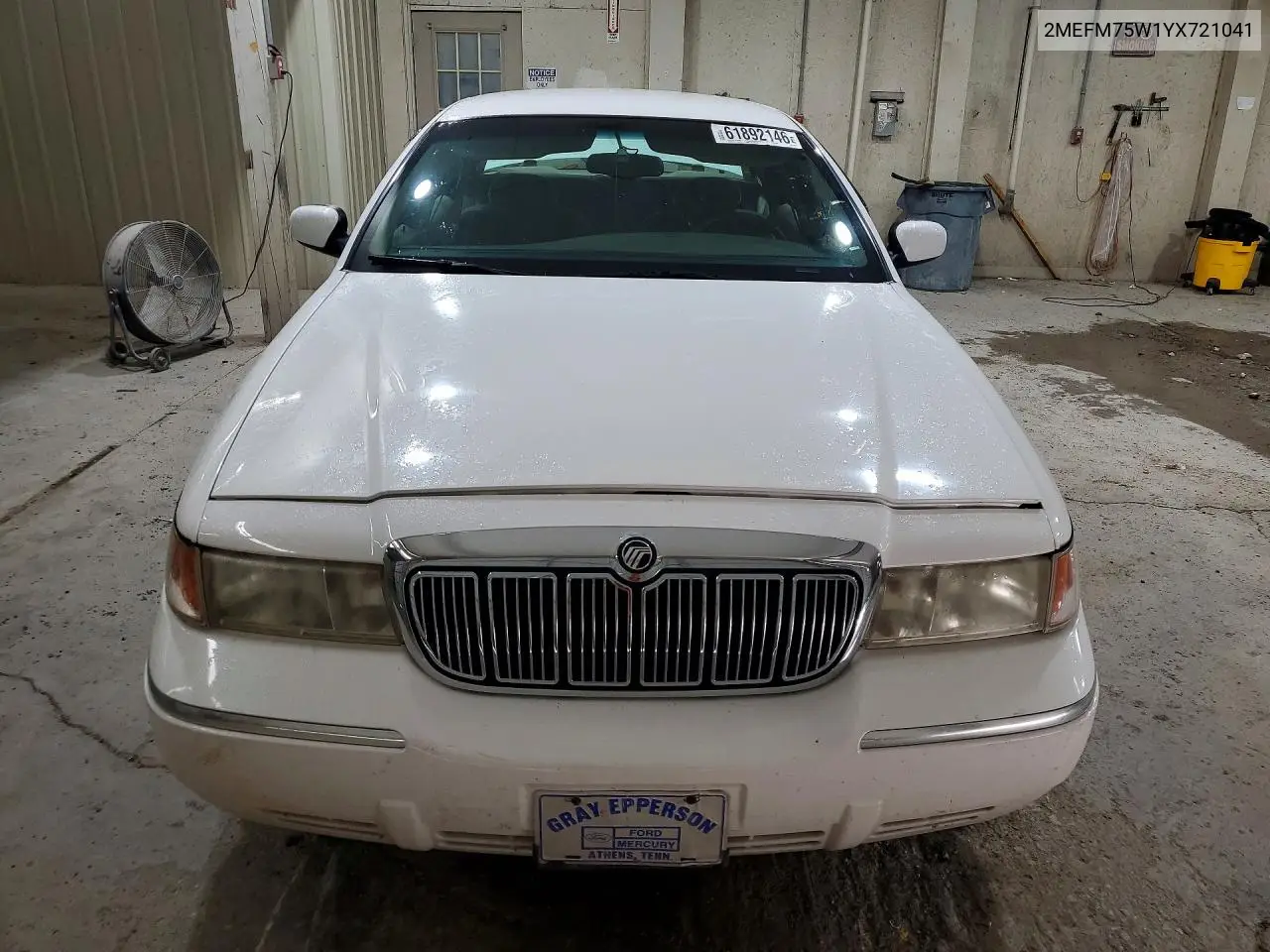 2000 Mercury Grand Marquis Ls VIN: 2MEFM75W1YX721041 Lot: 61892146