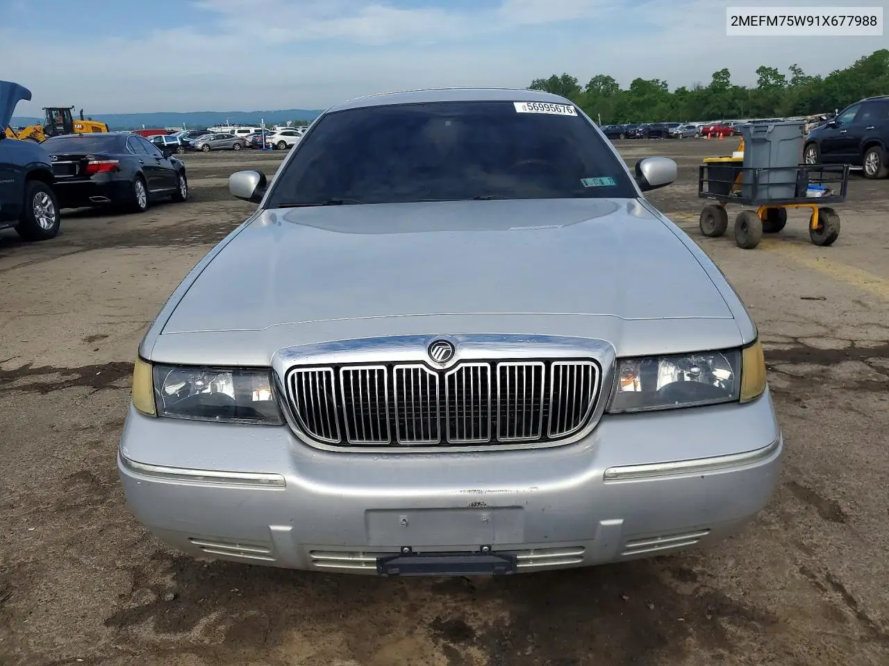 2001 Mercury Grand Marquis Ls VIN: 2MEFM75W91X677988 Lot: 56995676