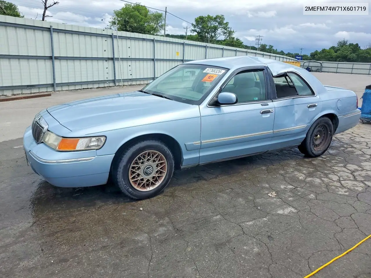 2001 Mercury Grand Marquis Gs VIN: 2MEFM74W71X601719 Lot: 57768326