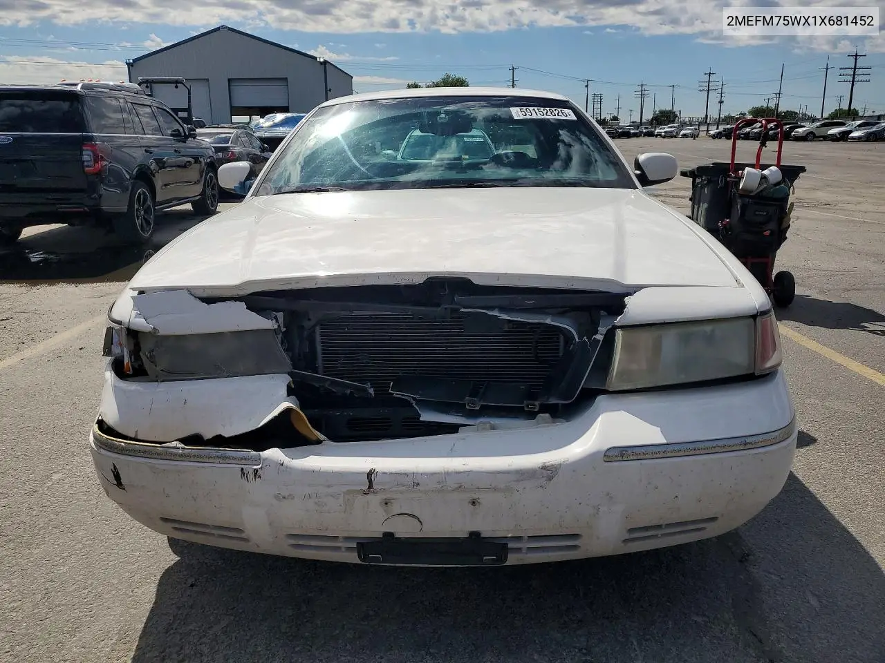 2001 Mercury Grand Marquis Ls VIN: 2MEFM75WX1X681452 Lot: 59152826
