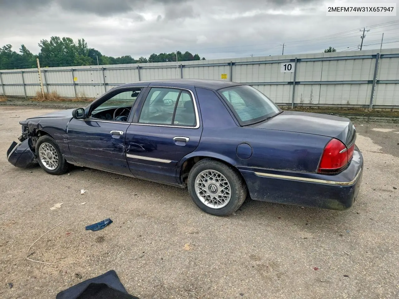 2001 Mercury Grand Marquis Gs VIN: 2MEFM74W31X657947 Lot: 60231916