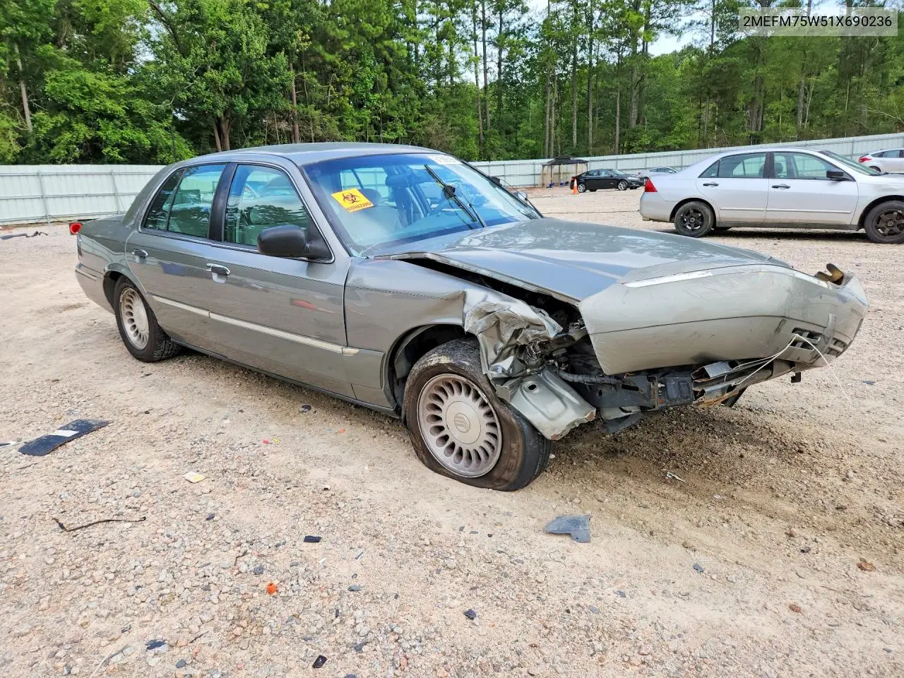2001 Mercury Grand Marquis Ls VIN: 2MEFM75W51X690236 Lot: 61589396