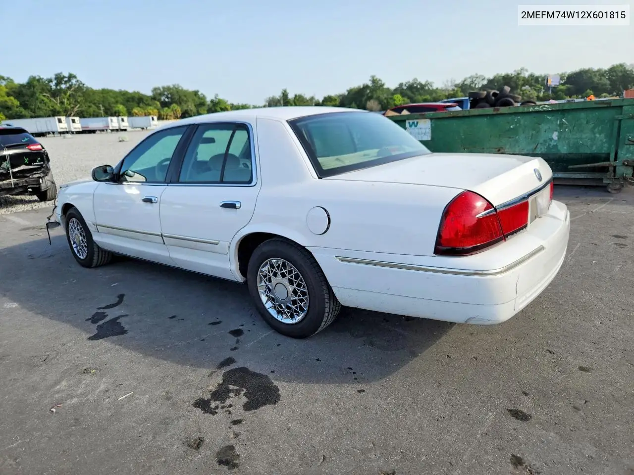 2002 Mercury Grand Marquis Gs VIN: 2MEFM74W12X601815 Lot: 60462516