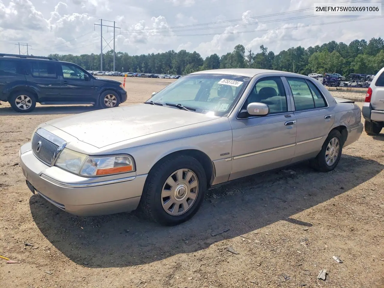 2003 Mercury Grand Marquis Ls VIN: 2MEFM75W03X691006 Lot: 57551326