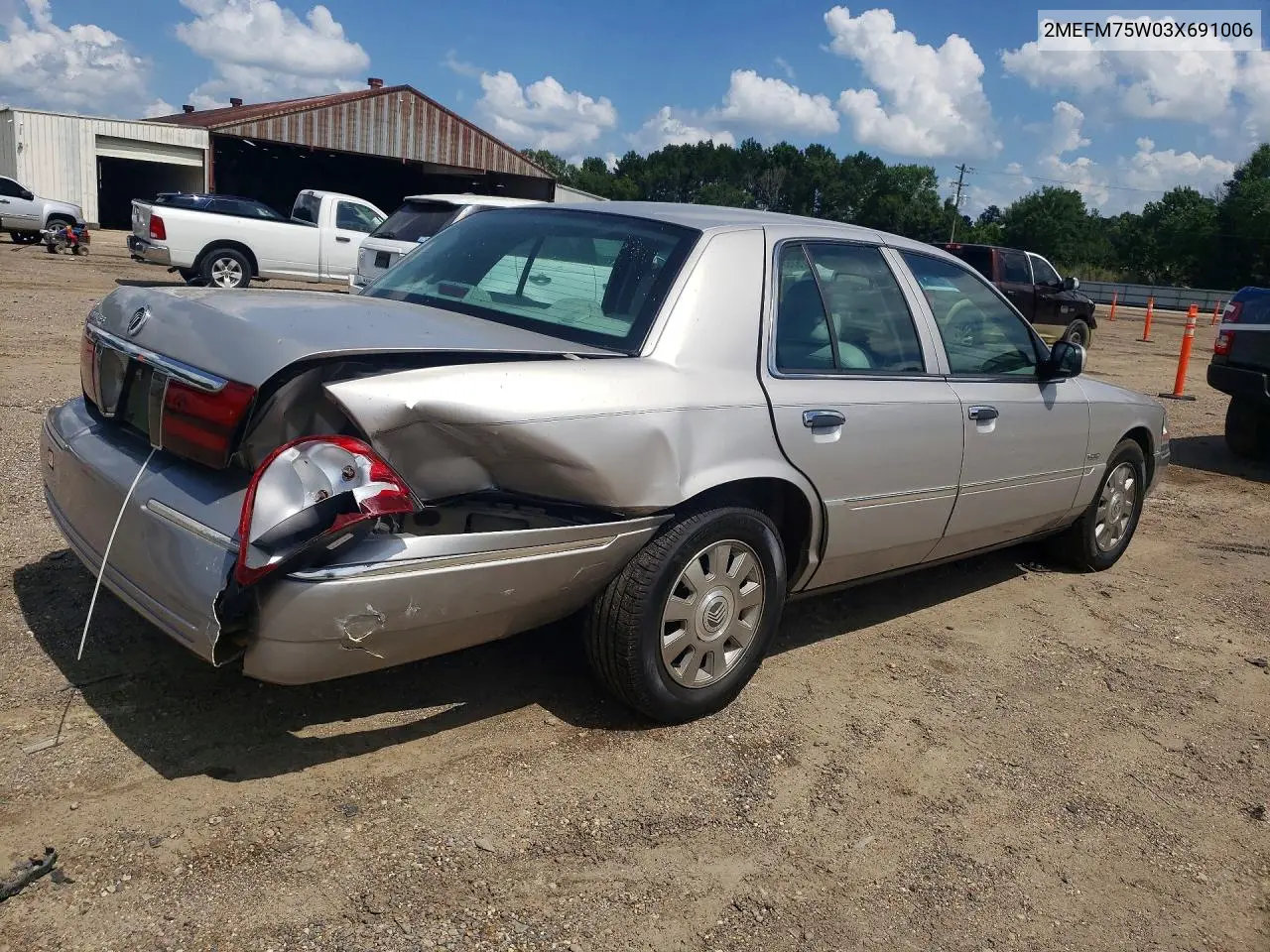 2003 Mercury Grand Marquis Ls VIN: 2MEFM75W03X691006 Lot: 57551326