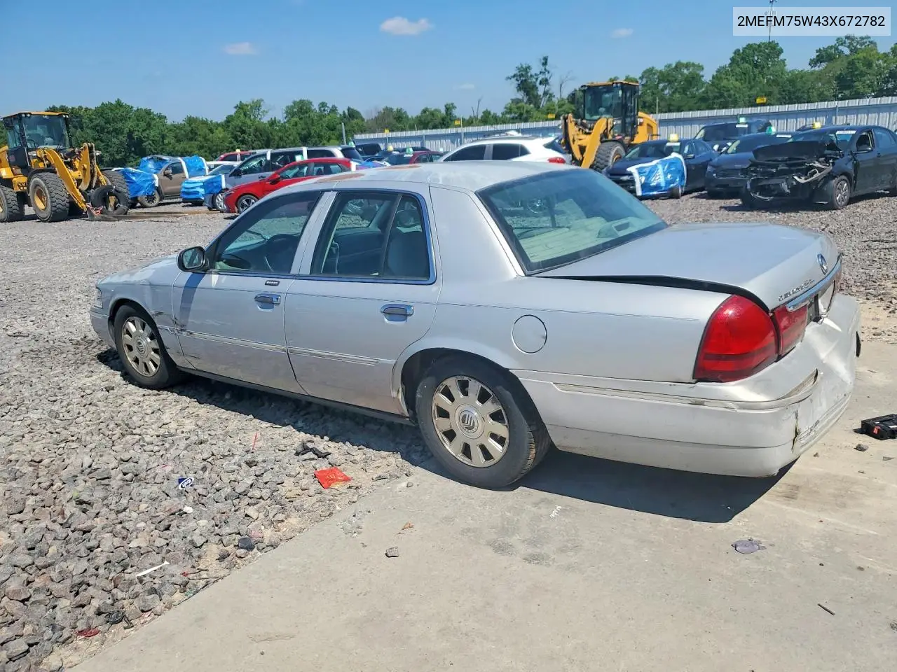 2003 Mercury Grand Marquis Ls VIN: 2MEFM75W43X672782 Lot: 61001746