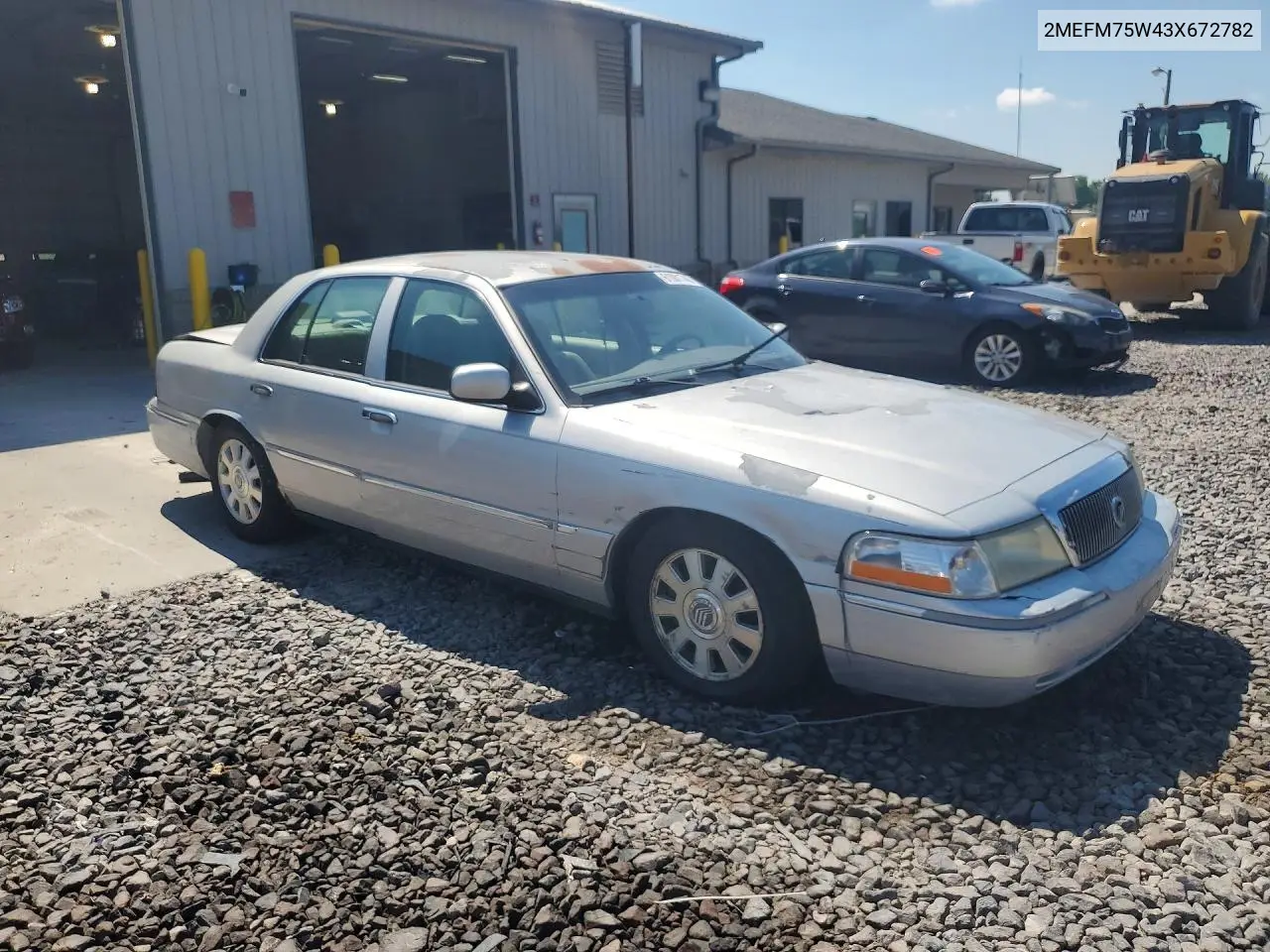 2003 Mercury Grand Marquis Ls VIN: 2MEFM75W43X672782 Lot: 61001746