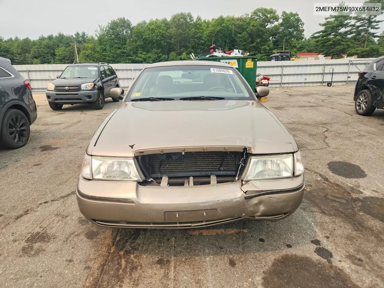 2003 Mercury Grand Marquis Ls VIN: 2MEFM75W93X684832 Lot: 61086626